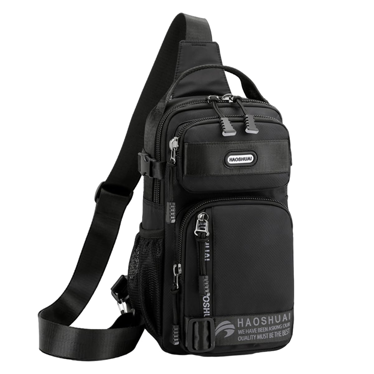 GUSTAVE Sling Bag for Men Crossbody Bag Multi Pocket Chest Bag Fashion Side Bag with Handle & Adjustable Strap, Convenient for Commuting, Travel, Outdoor Activities, Cycling(black) GUSTAVE Sling Bag for Men Crossbody Bag Multi Pocket Chest Bag Fashion Side Bag with Handle & Adjustable Strap, Convenient for Commuting, Travel, Outdoor Activities, Cycling(black)